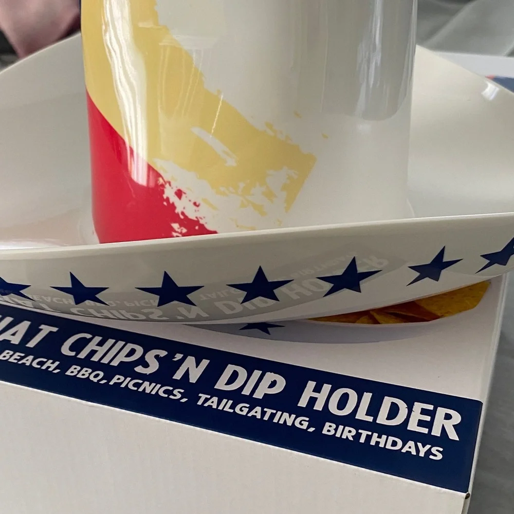 Cowboy Hat Chips and Dip Holder - Patriotic Colors
